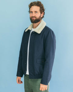 A.P.C. Removable Sherpa Collar Navy Blue