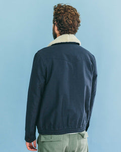A.P.C. Removable Sherpa Collar Navy Blue