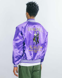 Purple/White Vintage Contemporary Fit Varsity Jacket